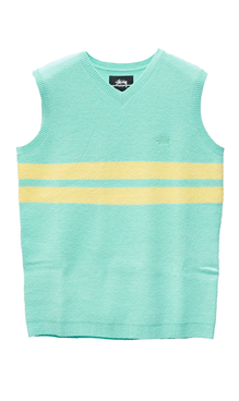 Stussy Brushed Stripe Knitted Vest Sea Foam