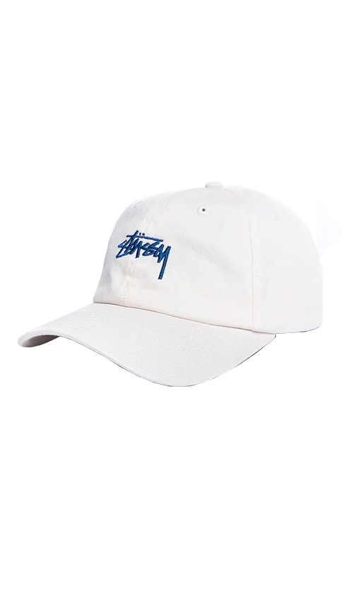 Stussy Stock Low Pro Cap Washed White